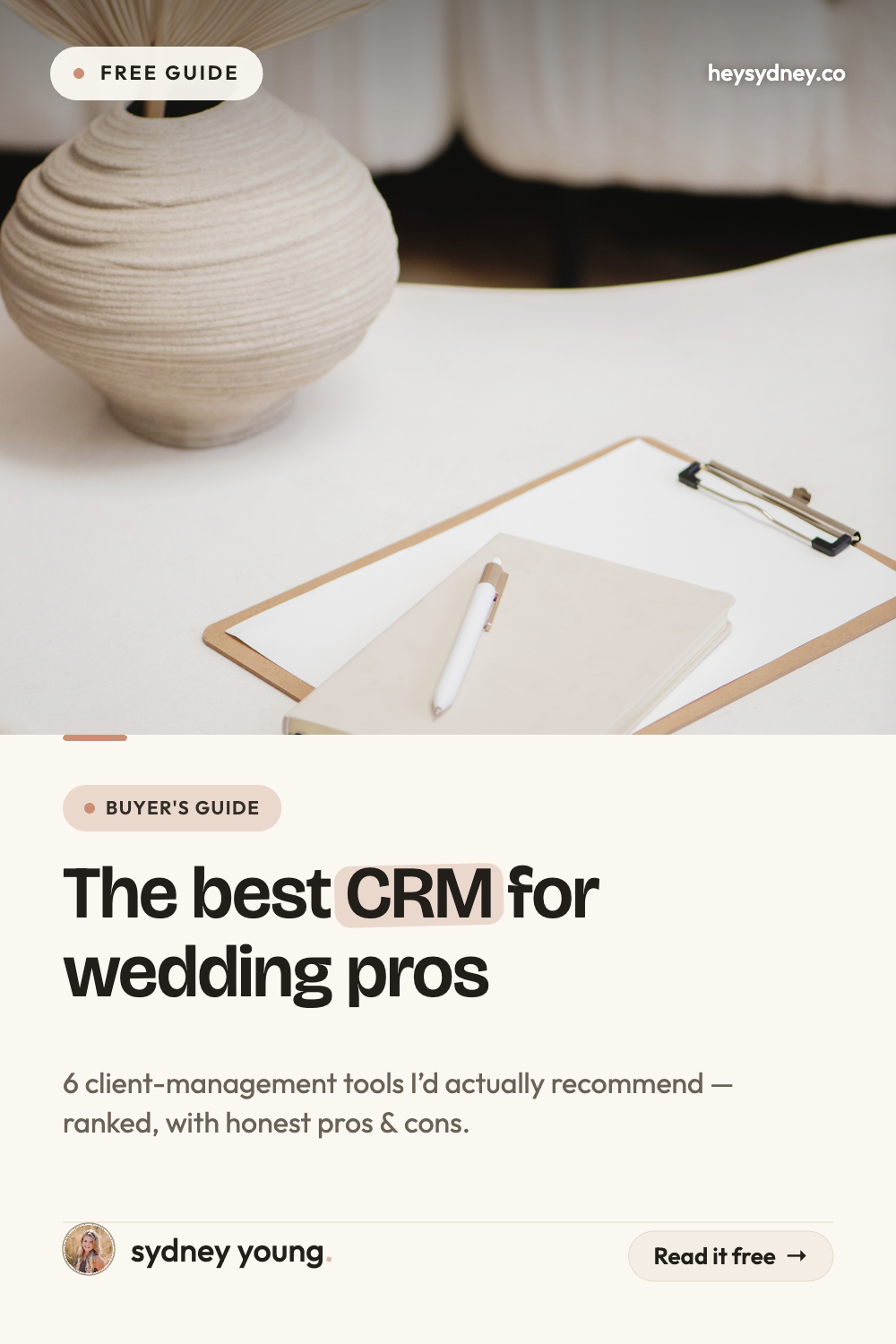 Pinterest pin — The best CRM for wedding & event pros
