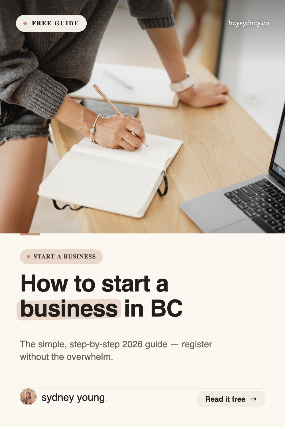 Pinterest pin — How to start a business in BC